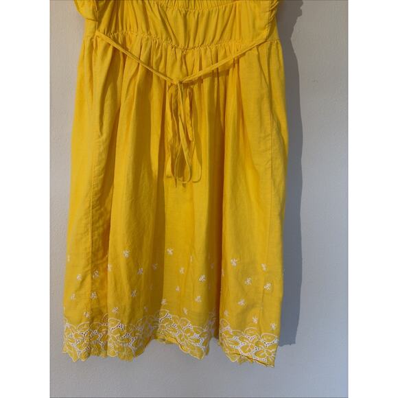 Candies Yellow Y2K Ruffle Embroidery Eyelet Trim Sundress Sleeveless Dress 3 - Picture 9 of 10